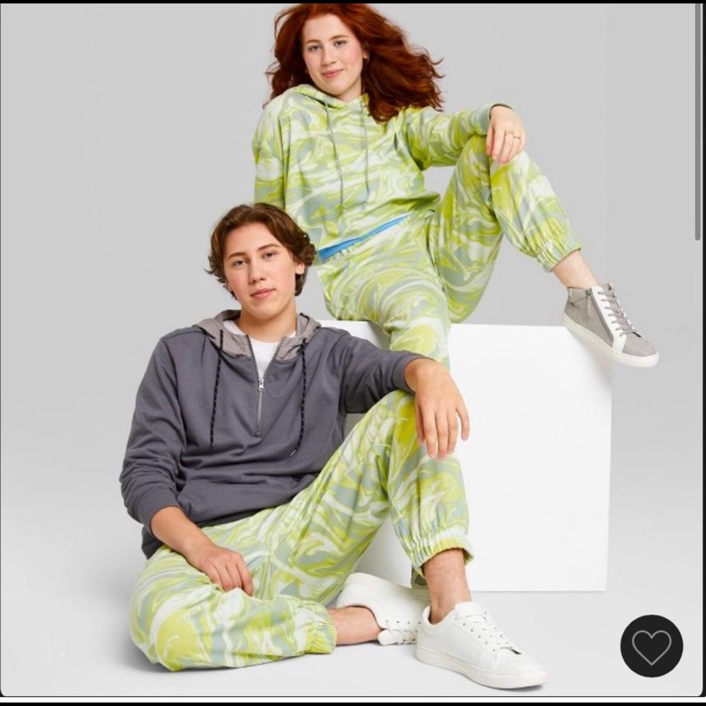 Wild Fable High-waisted Sweats in Green Swirl NWOT